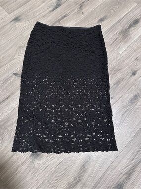 Future Collective Black Floral Lace Pencil Skirt